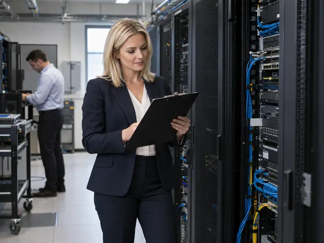 Engineer checking managed IT infrastructure
