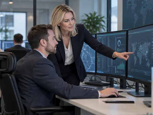 Security analysts reviewing alerts in a managed monitoring service