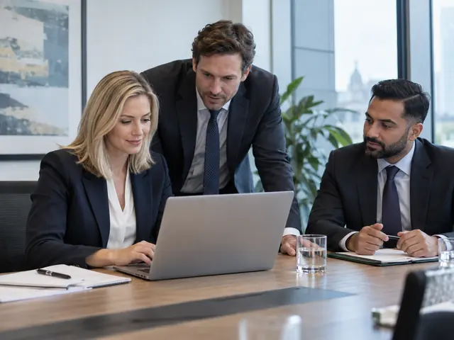 Employee using software as a service for everyday business work